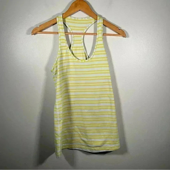Lululemon cool racerback in yellow sizzler  stripe 6 - Picture 5 of 7